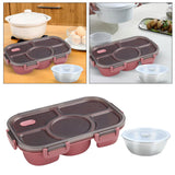 Maxbell Portable Lunch Box Bento Box Multifunctional for Hiking Camping Red With Bowl