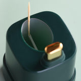 Maxbell Toothpick Holder Dispenser with Clear Lid for Picnic Dining Table Restaurant Dark Green
