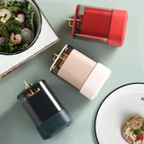 Maxbell Toothpick Holder Dispenser with Clear Lid for Picnic Dining Table Restaurant Dark Green