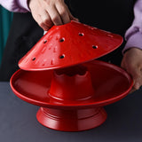 Maxbell Ice Plates Tableware Ice Meat Tray Hot Pot Dish for Restaurant Red