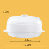 Maxbell Microwave Food Steamer Stackable Food Container for Vegetables Kitchen Fish white single layer