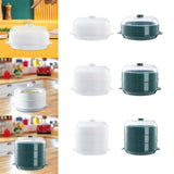 Maxbell Microwave Food Steamer Stackable Food Container for Vegetables Kitchen Fish white single layer