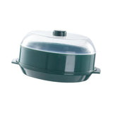 Maxbell Microwave Food Steamer Stackable Food Container for Vegetables Kitchen Fish Green single layer