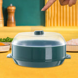 Maxbell Microwave Food Steamer Stackable Food Container for Vegetables Kitchen Fish Green single layer