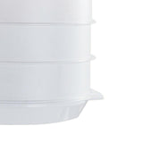 Maxbell Microwave Food Steamer Stackable Food Container for Vegetables Kitchen Fish white  three  layer