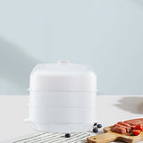 Maxbell Microwave Food Steamer Stackable Food Container for Vegetables Kitchen Fish white  three  layer