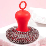 Maxbell Durable Cast Iron Scrubber Cleaner Stainless Metal Mesh Scrubber for Pots