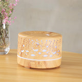 Maxbell Mini Air Humidifier Electric Humidifiers with Night Light for Desktop Home Wood Color