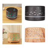 Maxbell Mini Air Humidifier Electric Humidifiers with Night Light for Desktop Home Wood Color