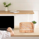 Maxbell Mini Air Humidifier Electric Humidifiers with Night Light for Desktop Home Wood Color