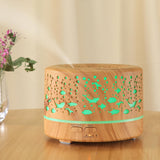 Maxbell Mini Air Humidifier Electric Humidifiers with Night Light for Desktop Home Wood Color