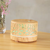 Maxbell Mini Air Humidifier Electric Humidifiers with Night Light for Desktop Home Wood Color