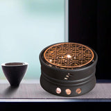 Maxbell Ceramic Teapot Warmer Holder Teapot Heater for Restaurant Hotel Style C