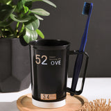 Maxbell Bathroom Tumbler Cup Toothbrush Cup Mug with Handles for Adults Friends Black