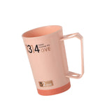 Maxbell Bathroom Tumbler Cup Toothbrush Cup Mug with Handles for Adults Friends Pink