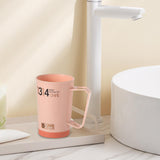 Maxbell Bathroom Tumbler Cup Toothbrush Cup Mug with Handles for Adults Friends Pink