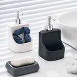 Maxbell 390ml/13oz Hand Soap Dispenser Holder with Pump for Bedroom Hotel Mouthwash Gray