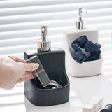 Maxbell 390ml/13oz Hand Soap Dispenser Holder with Pump for Bedroom Hotel Mouthwash Gray