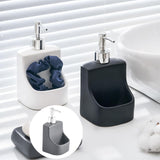 Maxbell 390ml/13oz Hand Soap Dispenser Holder with Pump for Bedroom Hotel Mouthwash Gray