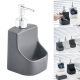 Maxbell 390ml/13oz Hand Soap Dispenser Holder with Pump for Bedroom Hotel Mouthwash Gray