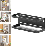 Maxbell Storage Rack No Drilling Multifunctional for Living Room Restroom Dormitory Black
