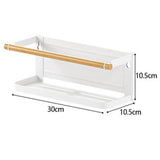 Maxbell Storage Rack No Drilling Multifunctional for Living Room Restroom Dormitory White Wood Guardrail