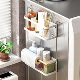 Maxbell Storage Rack No Drilling Multifunctional for Living Room Restroom Dormitory White Wood Guardrail