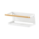Maxbell Storage Rack No Drilling Multifunctional for Living Room Restroom Dormitory White Wood Guardrail