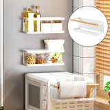 Maxbell Storage Rack No Drilling Multifunctional for Living Room Restroom Dormitory White Wood Guardrail