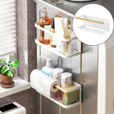 Maxbell Storage Rack No Drilling Multifunctional for Living Room Restroom Dormitory White Wood Guardrail