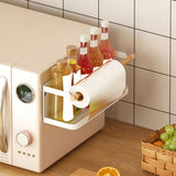 Maxbell Storage Rack No Drilling Multifunctional for Living Room Restroom Dormitory White Wood Guardrail