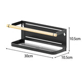 Maxbell Storage Rack No Drilling Multifunctional for Living Room Restroom Dormitory Black Wood Guardrail