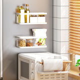 Maxbell Storage Rack No Drilling Multifunctional for Living Room Restroom Dormitory Black Wood Guardrail