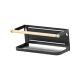 Maxbell Storage Rack No Drilling Multifunctional for Living Room Restroom Dormitory Black Wood Guardrail