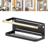 Maxbell Storage Rack No Drilling Multifunctional for Living Room Restroom Dormitory Black Wood Guardrail