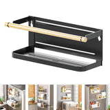 Maxbell Storage Rack No Drilling Multifunctional for Living Room Restroom Dormitory Black Wood Guardrail
