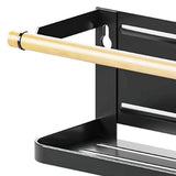 Maxbell Storage Rack No Drilling Multifunctional for Living Room Restroom Dormitory Black Wood Guardrail