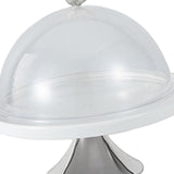 Maxbell Dessert Cupcake Display Tray with Dome Serving Platter for Events Birthday Argent L