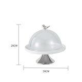 Maxbell Dessert Cupcake Display Tray with Dome Serving Platter for Events Birthday Argent L