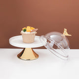 Maxbell Dessert Cupcake Display Tray with Dome Serving Platter for Events Birthday Argent L