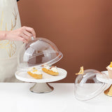 Maxbell Dessert Cupcake Display Tray with Dome Serving Platter for Events Birthday Argent L