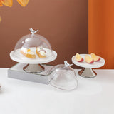 Maxbell Dessert Cupcake Display Tray with Dome Serving Platter for Events Birthday Argent L