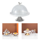 Maxbell Dessert Cupcake Display Tray with Dome Serving Platter for Events Birthday Argent L