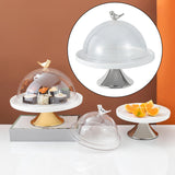 Maxbell Dessert Cupcake Display Tray with Dome Serving Platter for Events Birthday Argent L