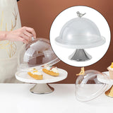 Maxbell Dessert Cupcake Display Tray with Dome Serving Platter for Events Birthday Argent L