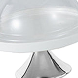 Maxbell Dessert Cupcake Display Tray with Dome Serving Platter for Events Birthday Argent S