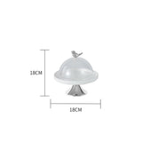 Maxbell Dessert Cupcake Display Tray with Dome Serving Platter for Events Birthday Argent S