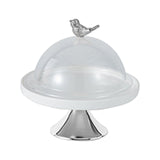 Maxbell Dessert Cupcake Display Tray with Dome Serving Platter for Events Birthday Argent S