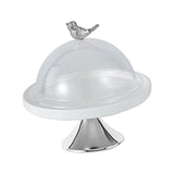 Maxbell Dessert Cupcake Display Tray with Dome Serving Platter for Events Birthday Argent S