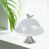 Maxbell Dessert Cupcake Display Tray with Dome Serving Platter for Events Birthday Argent S